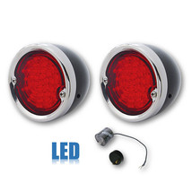 54-59 Chevy Truck LED Tail Light Lens &amp; Black Housing Assembly w/ Flasher Pair - £94.00 GBP