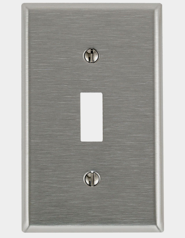 LEVITON Stainless Steel SILVER 1 Gang TOGGLE WALL Switch PLATE 4-7/8" 84001-000 - $16.99