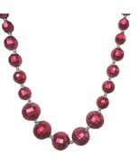 Elegant Pink Sparkling Hexagonal Bead Necklace Handmade Statement Jewelry - $650.02 MXN