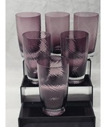 PIER 1 IMPORTS 5.75&quot; Iced Tea Soda Glass Amethyst Ribbed Swirl - UNUSED ... - $54.28 CAD