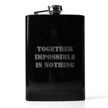 8oz BLACK Together Impossible is Nothing Flask L1 - £16.85 GBP