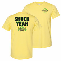 Busch Light Shuck Yeah Front And Back T-Shirt Yellow - £33.55 GBP+
