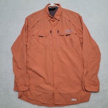 Cabela&#39;s Mens Fishing Shirt Sz  Medium Tall Guidewear Orange Long Sleeve Vented - £18.72 GBP