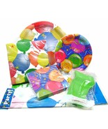 Balloon Theme Paper Party Tableware Disposable Svc 12 Plates Napkins For... - $26.15 CAD