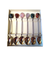 Estilo Gemstone Spoons Twisted Handle Silverplate 1970s Vintage