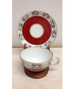 Antique Thomas Bavaria China Porcelain Demitasse Teacup &amp; Saucer Flowers - £7.77 GBP