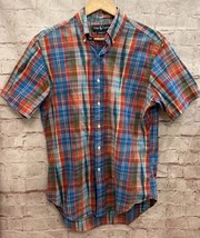 Vintage Ralph Lauren Shirt Mens Medium Madras Plaid Classic Fit Short Sl... - £31.17 GBP