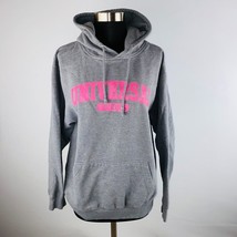 Universal Studios Womens Large L Gray Hooded Sweatshirt Pink Letters - £16.50 GBP