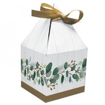 Eucalyptus Greens Favor Boxes 8 Pack 3.1&quot; x 6&quot; Floral Wedding Bridal Dec... - £15.67 GBP