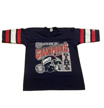 Vintage New York Giants Logo 7 Super Bowl XXV Champions V-Neck Blue T-Shirt XL - £63.94 GBP