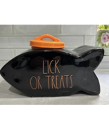 Rae Dunn Ceramic 5x10in Lick or Tricks Fish Canister - NEW! - $281.01 MXN