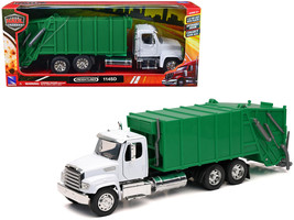 Freightliner 114SD Garbage Truck White and Green &quot;Long Haul Trucker&quot; Series 1/32 - $51.94