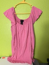Womens Torrid Tank Top Shirt Frill Pink Cotton Blend Size 1X - £17.74 GBP