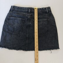 Cotton: On Every Day Denim Skirt Youth Women’s Size 4 Black Distressed (28×15) image 7