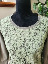 Logo Lounge Womens Green Floral Long Sleeve Round Neck Top Blouse Size Small - £19.98 GBP