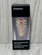 2023 Starbucks Holiday Iridescent Diamond Prism Cold Cup Ornament Key chain - $17.48
