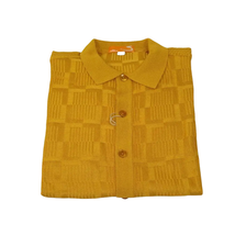Mens Stacy Adams Italian Style Knit Woven Shirt Short Sleeves 71010 Gold image 2