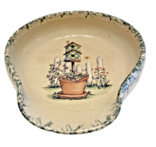 Spoon Rest Marshall Pottery Marshall Texas TX Bird House Fence Stamped on Bottom - $24.17