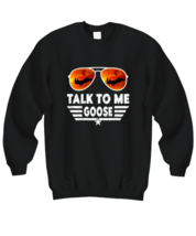 Jet Fighter Sweatshirt Talk To Me Goose Black-SS  - £22.33 GBP