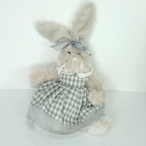 Ganz Brown Grey Dress Zoe Bunny Rabbit Stuffed Animal Plush Easter Spring 15&quot; - £17.90 GBP