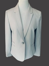 Tahari Arthur S Levine Fitted Blazer Size 12 Gray Single Button Suit Jac... - £61.73 GBP