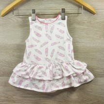 bon bebe Baby Girl Sleeveless Dress Outfit One Piece Infant Top White/Pink 3-6 M - £11.56 GBP