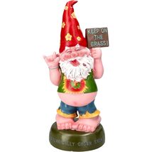 Pacific Giftware Hippie Gnome Pot Smoking Keep On Grass Garden Gnome Sta... - $40.99