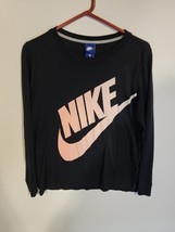 Nike-Womans-Vintage-Medium-Black-Long Sleeve Shirt-Pink Nike - $15.15