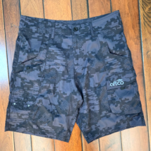 AFTCO Tactical Fishing Shorts Men&#39;s 34 Navy Digi Camo Trunks Cargo M82 R... - $34.60