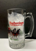 Budweiser Clydesdales King Of Beers Christmas Glass Mug 1991 - £9.55 GBP