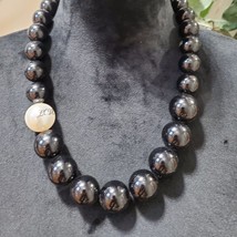 Womens Fashion Black Faux-Pearl Beaded Necklace Adjustable with Lobster ... - £22.13 GBP