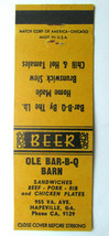 Ole Bar-B-Q Barn - Hapeville, Georgia Restaurant 20 Strike Matchbook Cover Match - £1.56 GBP