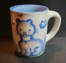 Country Scene Blue By M A Hadley CAT-THE End Coffee Tea Mug Discontinued - $48.50