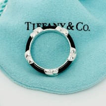 Size 6 Tiffany Signature X Kiss Ring in Black Enamel and Sterling Silver - £313.04 GBP