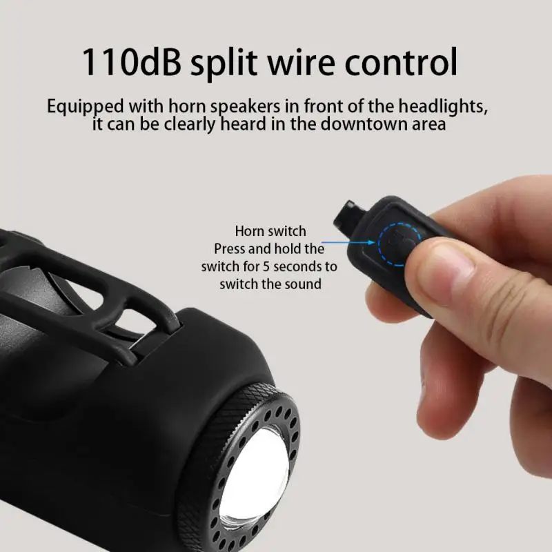 Sporting Bicycle Light Remote Control Bicycle Horn Light TYPE-C Fast Charging He - £38.53 GBP