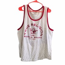 True Religion Monogram Tank Top WHITE/RED Mens Size 2XL Read Stains - £26.53 GBP
