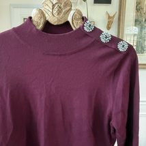INC International Concepts Burgundy Mock Neck Lightweight Sweater Rhines... - $508.89 MXN