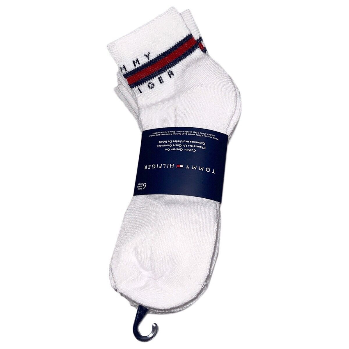 Primary image for NWT 6-PAIRS PACK TOMMY HILFIGER MSRP $27.99 MEN'S WHITE QUARTER CUT SOCKS 7-12
