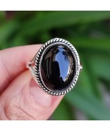 Handmade Black Onyx Gemstone Ring - Sterling Silver Unique Jewelry Gift ... - $49.38+