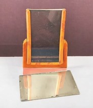 Vintage Art Deco Bakelite Butterscotch Mirror Photo Picture Frame Free Standing - £101.89 GBP