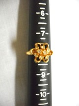 VINTAGE AVON FLOWER w DAZZLING CLEAR RHINESTONES STACK FLARE COCKTAIL RI... - €10,36 EUR
