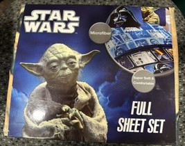 Disney Star Wars YodA Darth Vader Microfiber Full Sheet Set - £30.50 GBP