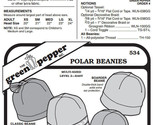Fleece Polar Beanies Winter Hats Headwear #534 Sewing Pattern (Pattern O... - $9.00