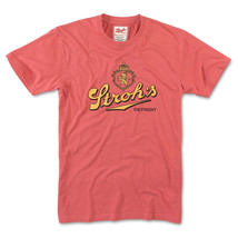 Stroh&#39;s Beer Detroit Retro Logo w/ Crest Brass Tacks T-Shirt Red - £29.08 GBP+