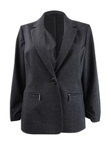 KASPER Women&#39;s Charcoal Gray 1-Button Blazer Jacket NEW Size 2 Petite - £9.60 GBP