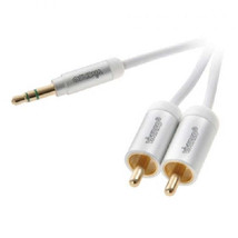 1.5M Vivanco 3.5mm Stereo to 2-RCA Y-Splitter Cable (M/M) - White - $4.00