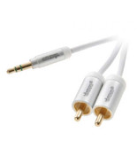 1.5M Vivanco 3.5mm Stereo to 2-RCA Y-Splitter Cable (M/M) - White - $74.88 MXN