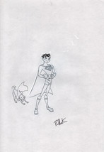 Dave Bullock SIGNED Original Superman Art Sketch ~ Superboy &amp; Krypto / DC Comics - £77.39 GBP