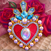 Jeweled Heart Pin Clip Art - $2.49