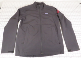 Patagonia Men&#39;s Adze Softshell Black Jacket Size Medium Red River Region Logo - £29.31 GBP